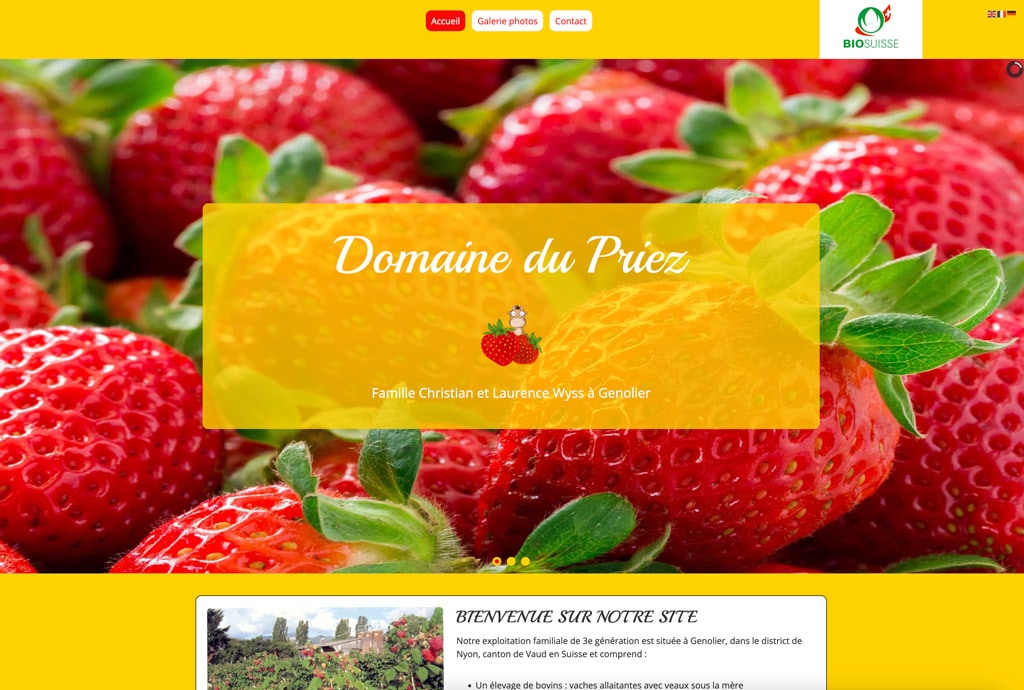 Domaine du Priez - Famille Wyss - auto-cueillette fraises et framboises - Genolier
